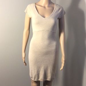 WESSIMO LIGHT-TAN RAGLAN-SLEEVE BODY-CON DRESS